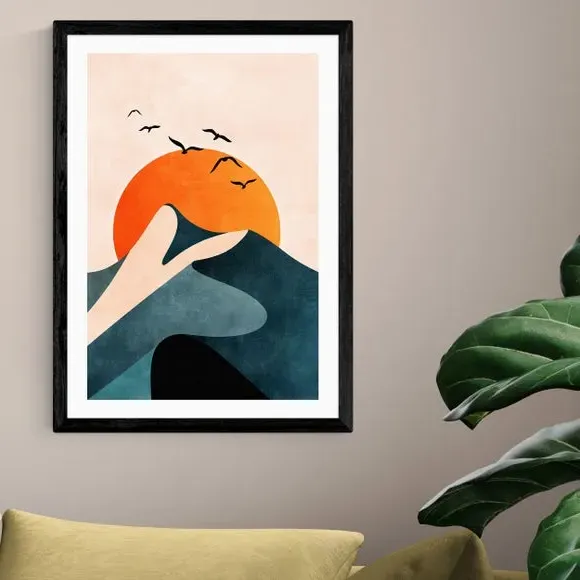 Sunset Mountain Print - Orange