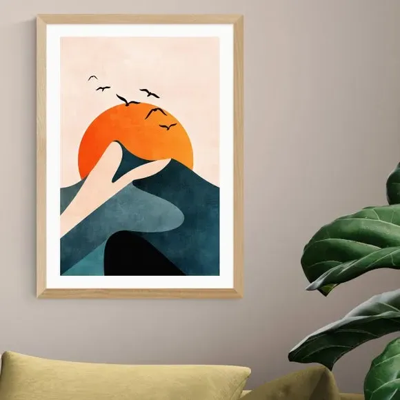 Sunset Mountain Print - Orange