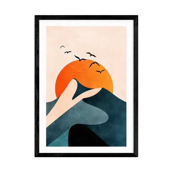 Sunset Mountain Print - Orange