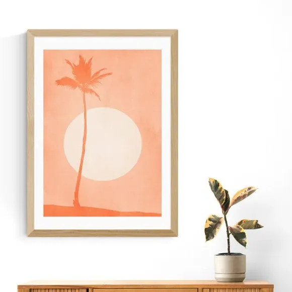 Sunset Print Tropical Design - Orange, Paper