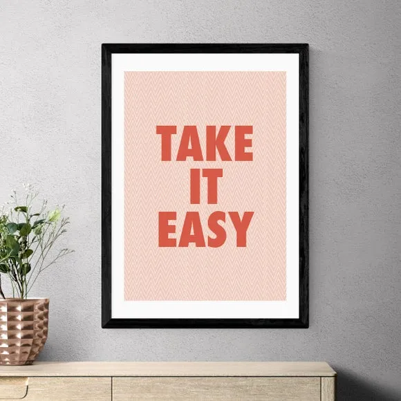 Take It Easy Wall Print - Pink