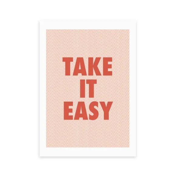 Take It Easy Wall Print - Pink