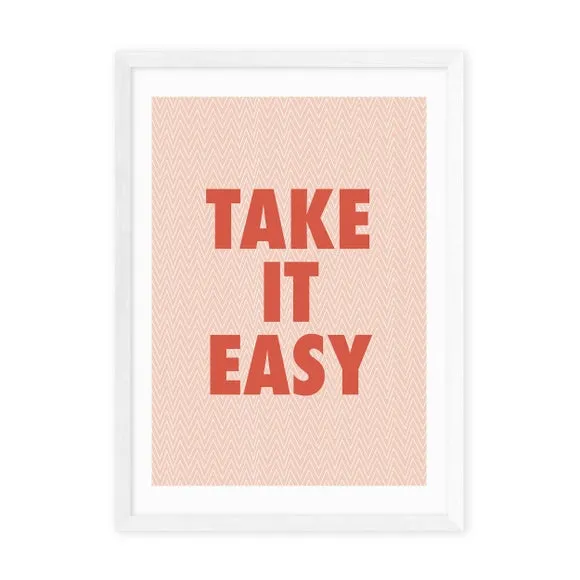 Take It Easy Wall Print - Pink