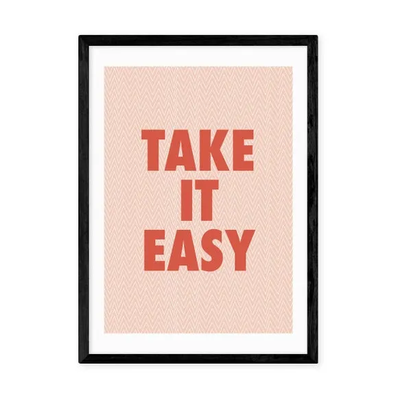 Take It Easy Wall Print - Pink