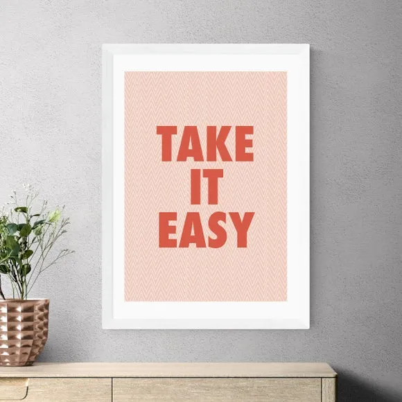 Take It Easy Wall Print - Pink