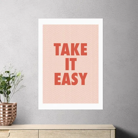 Take It Easy Wall Print - Pink image