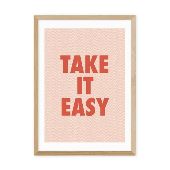 Take It Easy Wall Print - Pink