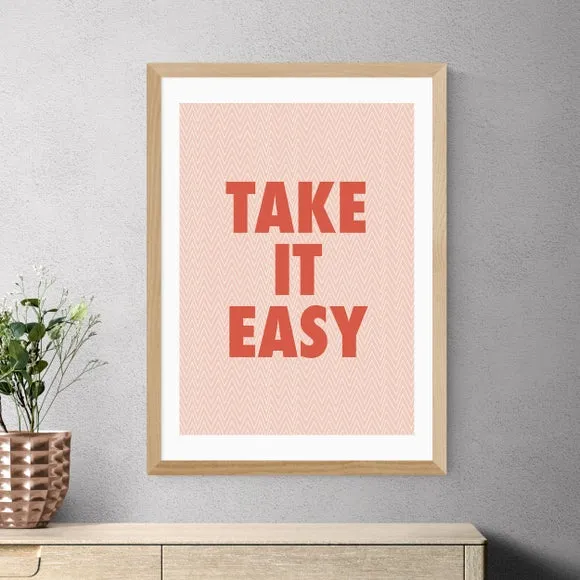 Take It Easy Wall Print - Pink