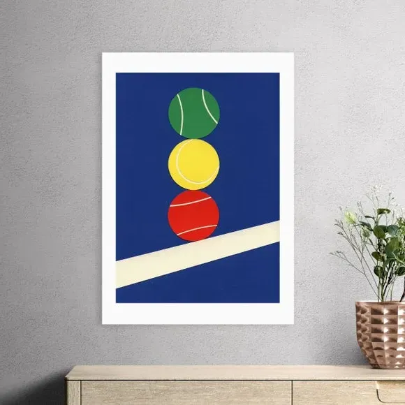 Tennis Art Print - Multicolor, Paper image
