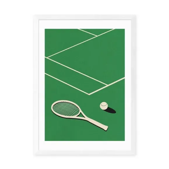Tennis Club Wall Print - Green, Paper