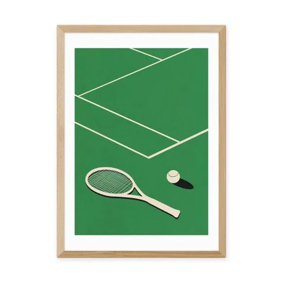 Tennis Club Wall Print - Green, Paper