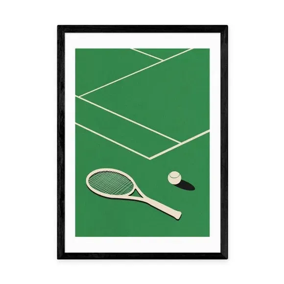 Tennis Club Wall Print - Green, Paper