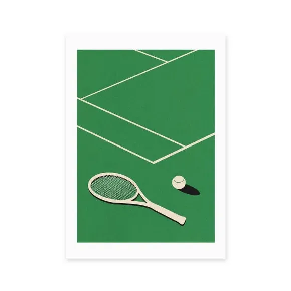 Tennis Club Wall Print - Green, Paper
