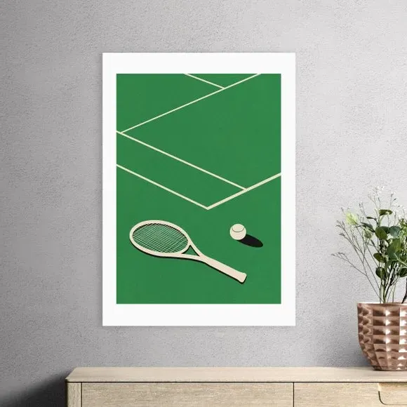 Tennis Club Wall Print - Green, Paper image