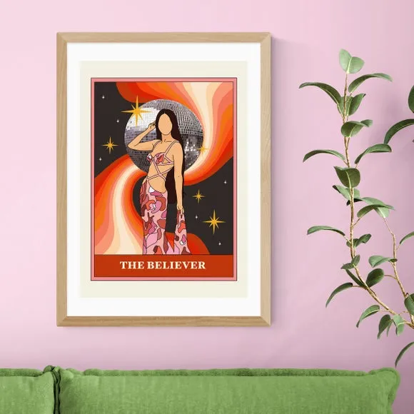 The Believer Wall Print - Red, Archival Paper