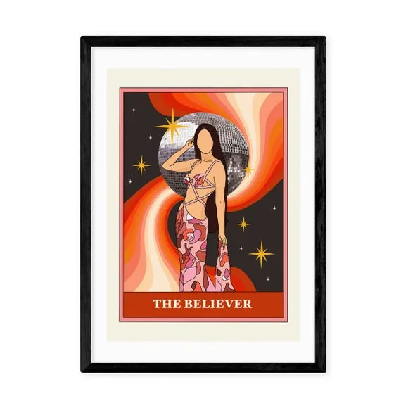 The Believer Wall Print - Red, Archival Paper