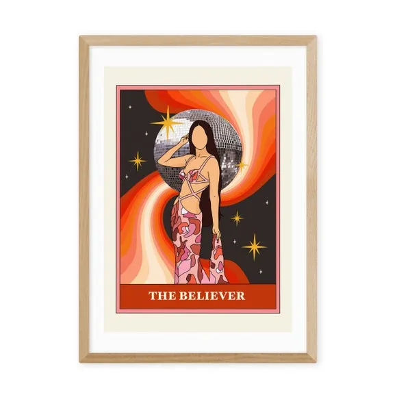 The Believer Wall Print - Red, Archival Paper