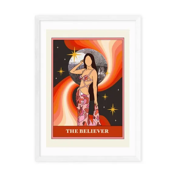 The Believer Wall Print - Red, Archival Paper