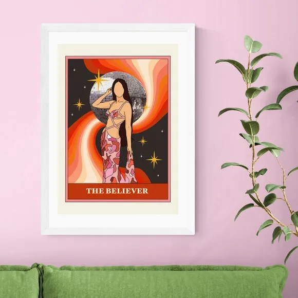 The Believer Wall Print - Red, Archival Paper