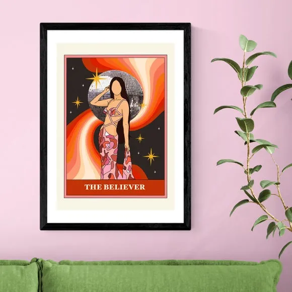 The Believer Wall Print - Red, Archival Paper