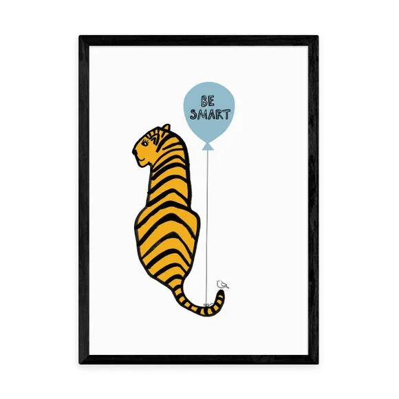 Tiger Wall Print - Orange