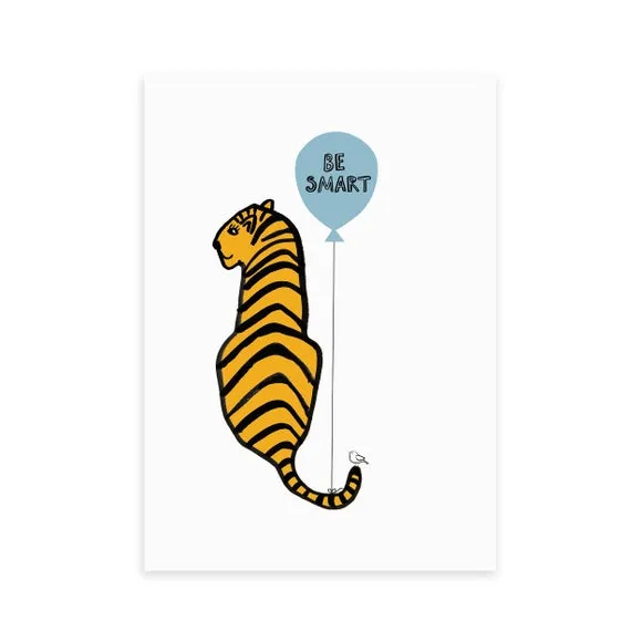 Tiger Wall Print - Orange