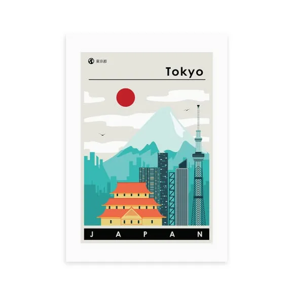 Tokyo Japan Travel Print - Multicolor, Paper