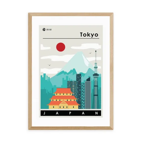 Tokyo Japan Travel Print - Multicolor, Paper