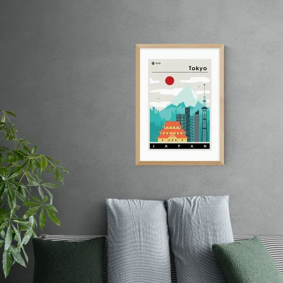 Tokyo Japan Travel Print - Multicolor, Paper