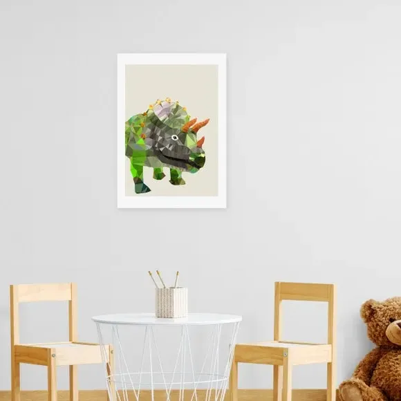 Triceratops Wall Print - Multicolor, Paper image