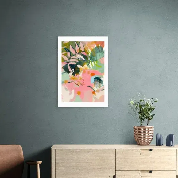 Tropical Summer Art Print - Pink image