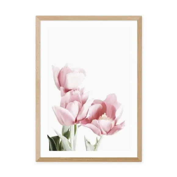 Tulips Wall Print - Blue, Archival Paper