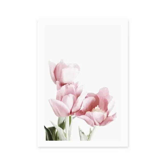 Tulips Wall Print - Blue, Archival Paper