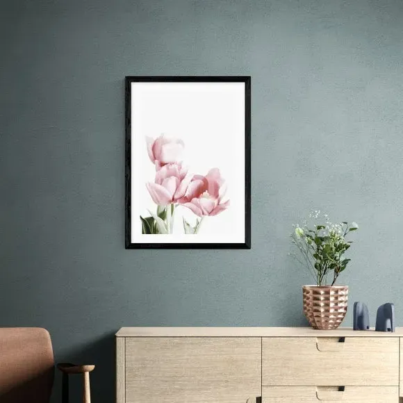 Tulips Wall Print - Blue, Archival Paper