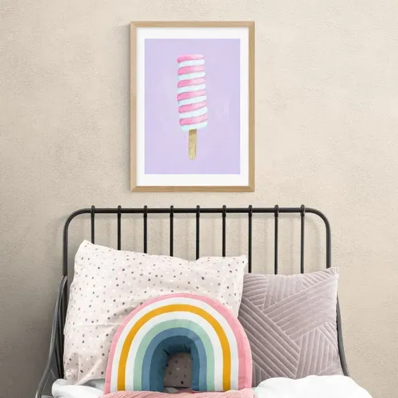 Twister Print Wall Art - Purple, Paper