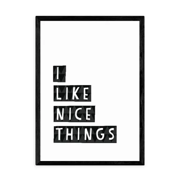 Typographic Wall Print - Black, Paper