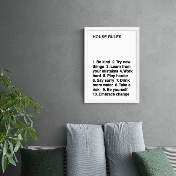 Typographic Wall Print - Black, Paper
