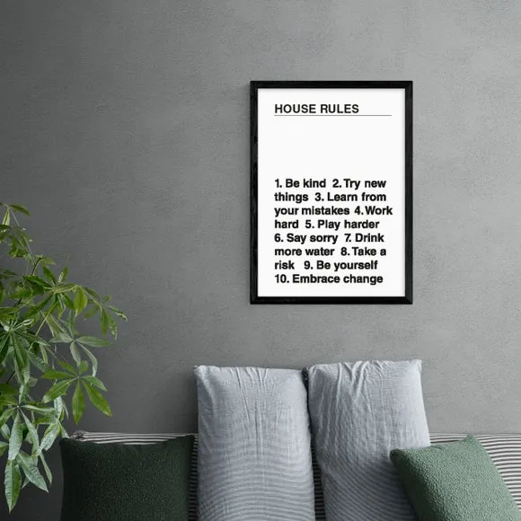 Typographic Wall Print - Black, Paper