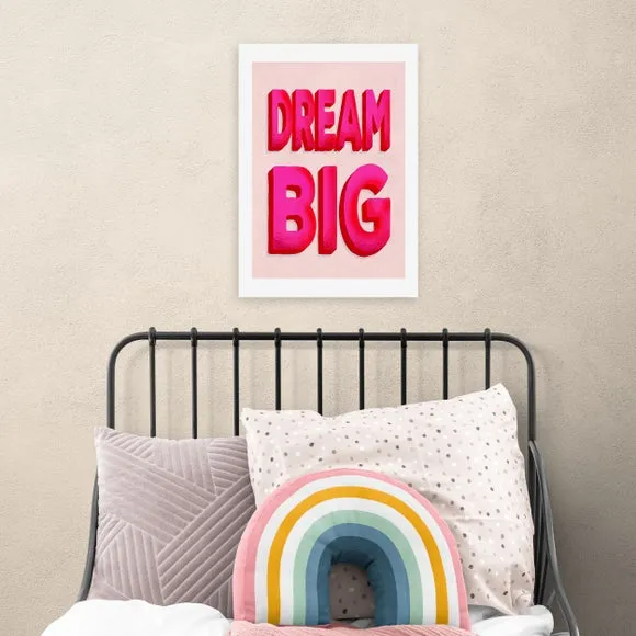 Typographic Wall Print Dream Big - Pink, Paper image