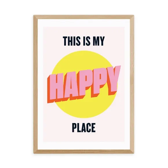 Typographic Wall Print - Pink, Archival Paper