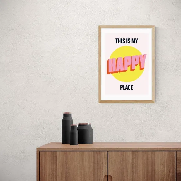 Typographic Wall Print - Pink, Archival Paper