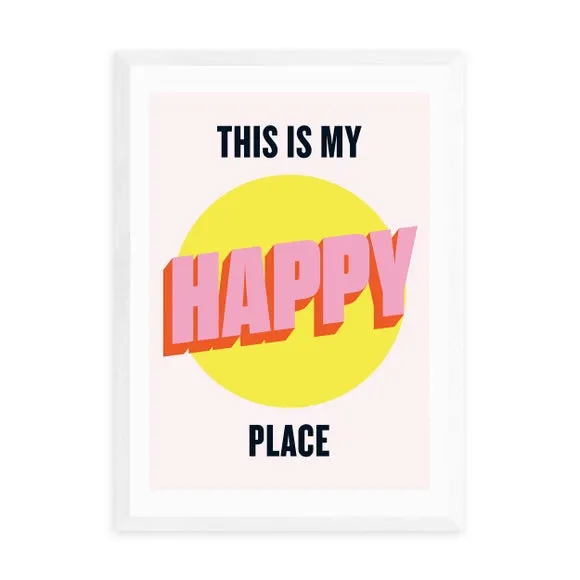 Typographic Wall Print - Pink, Archival Paper