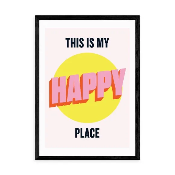 Typographic Wall Print - Pink, Archival Paper