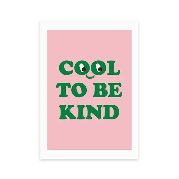 Typographic Wall Print - Pink, Archival Paper