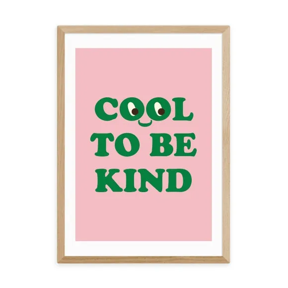 Typographic Wall Print - Pink, Archival Paper