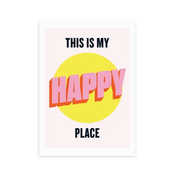 Typographic Wall Print - Pink, Archival Paper