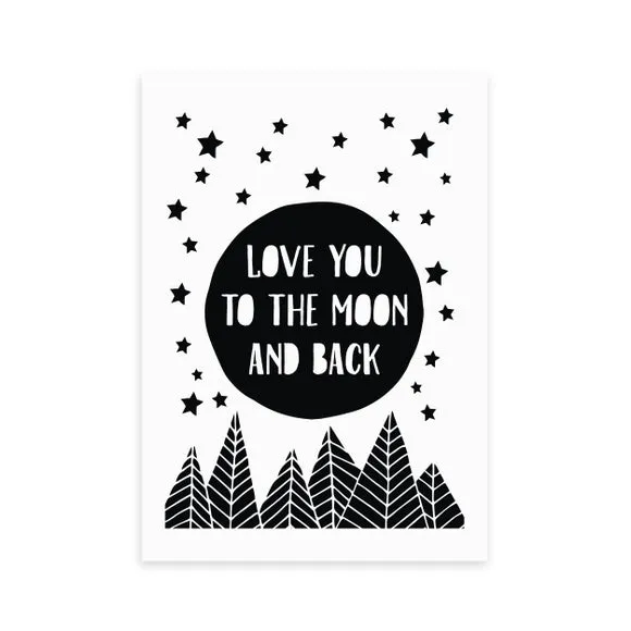 Typographic Wall Print - White, Archival Paper