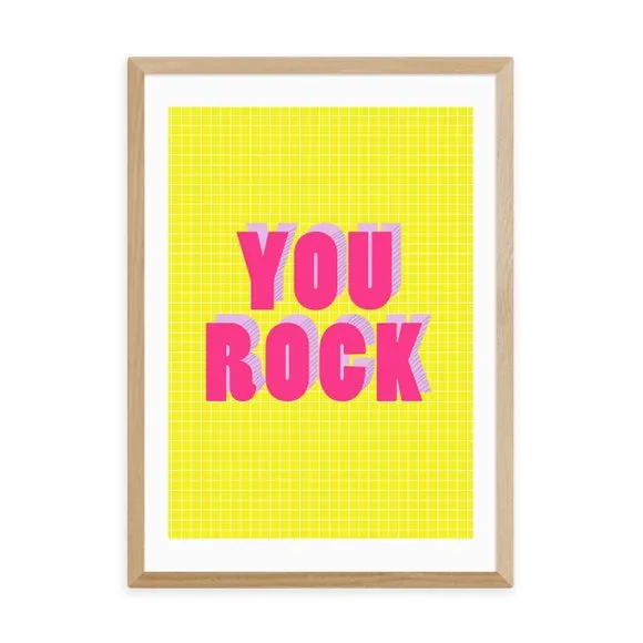 Typographic Wall Print - Yellow, Archival Paper