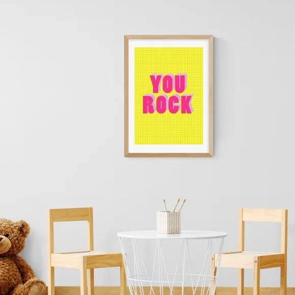 Typographic Wall Print - Yellow, Archival Paper