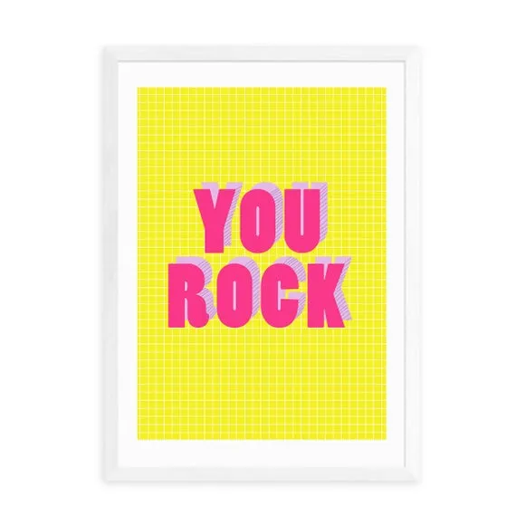 Typographic Wall Print - Yellow, Archival Paper